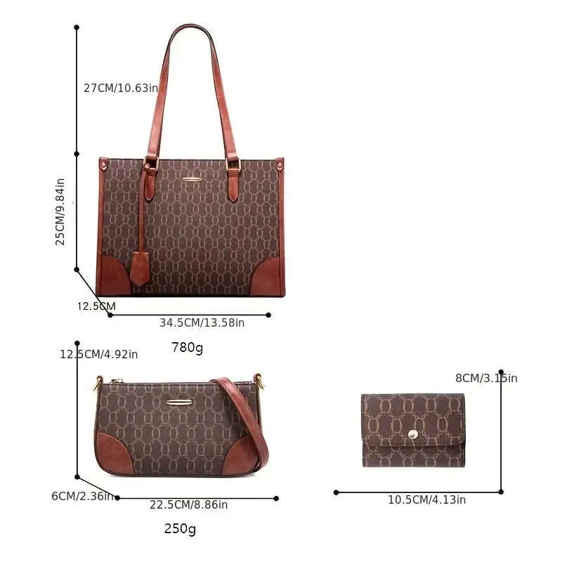 Three Piece Set Handheld Tote Women's Bag One Shoulder