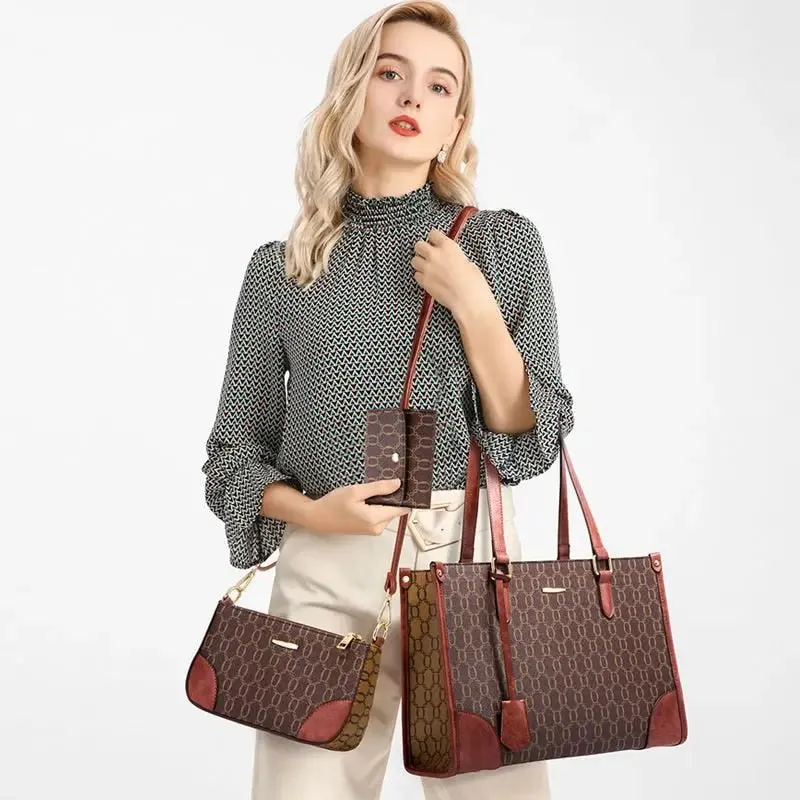 Three Piece Set Handheld Tote Women's Bag One Shoulder