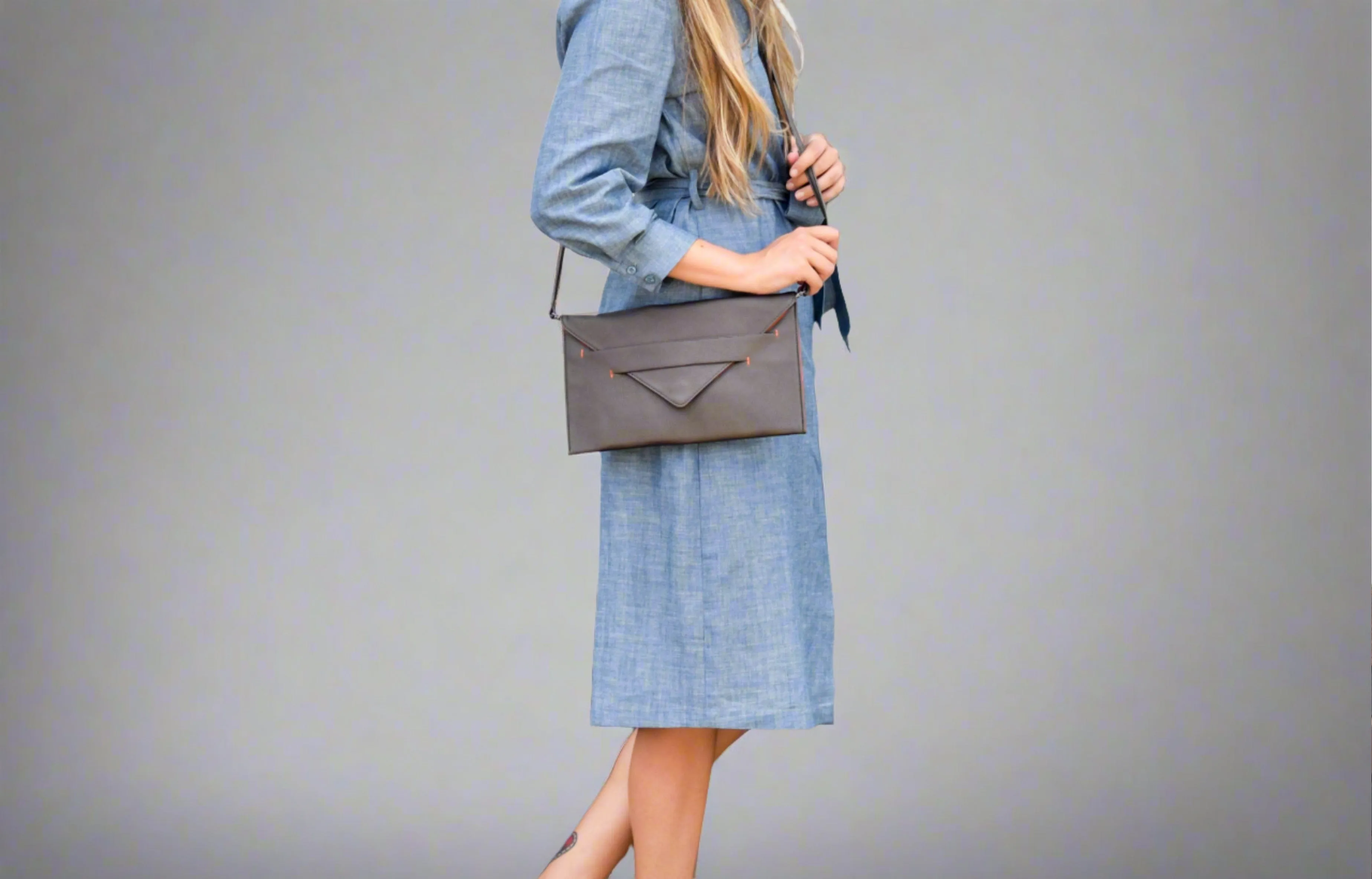 Vegan Leather Convertible Crossbody/Clutch with Wristlet & Shoulder Strap