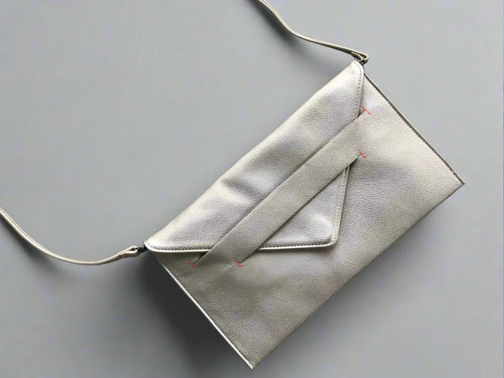 Vegan Leather Convertible Crossbody/Clutch with Wristlet & Shoulder Strap