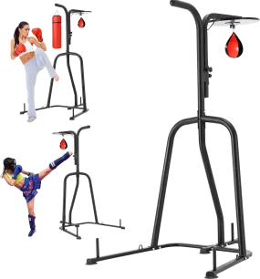 Vevor Punching Bag Stand 2-in-1 Adjustable Height Steel Rack for Heavy Bag and Speed Bag Holds Up to 400 Lbs. New