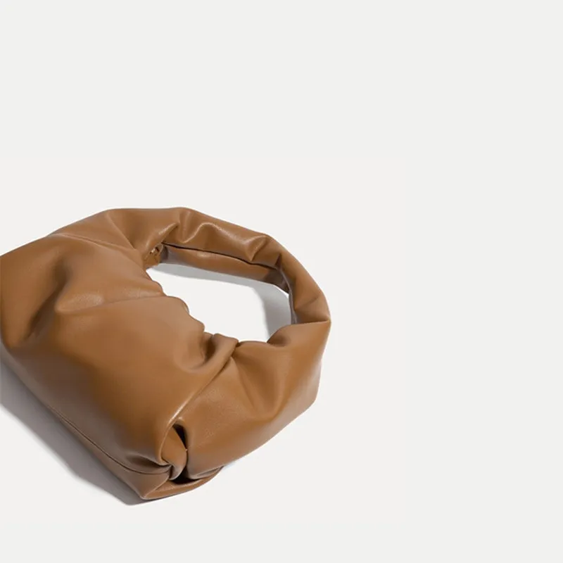Vintage Leather Pleated Shoulder Underarm Bag