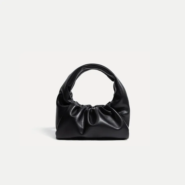 Vintage Leather Pleated Shoulder Underarm Bag