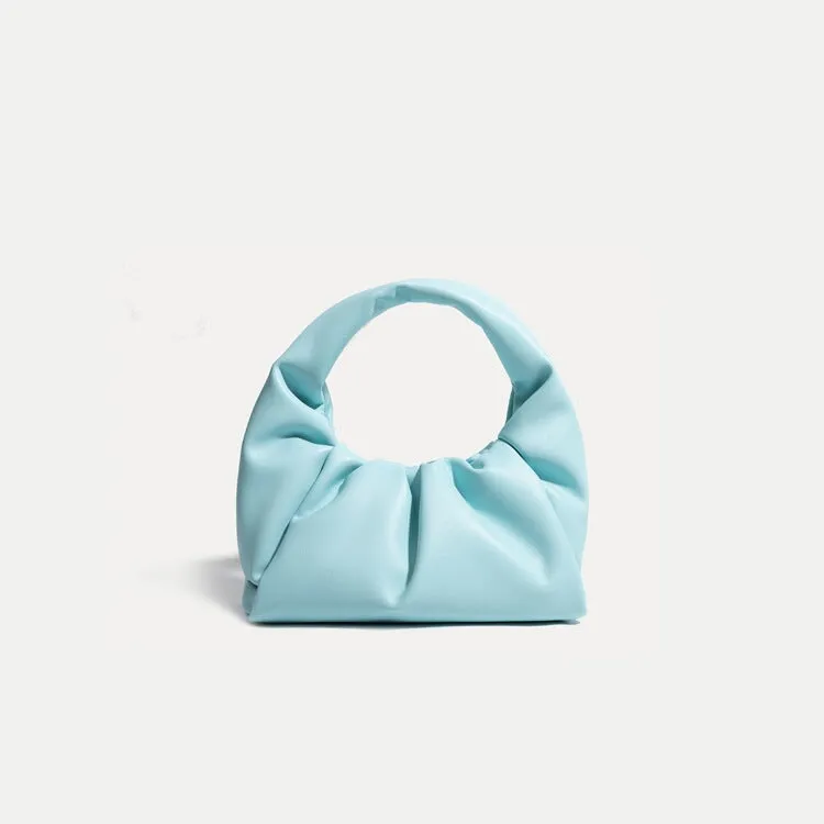 Vintage Leather Pleated Shoulder Underarm Bag