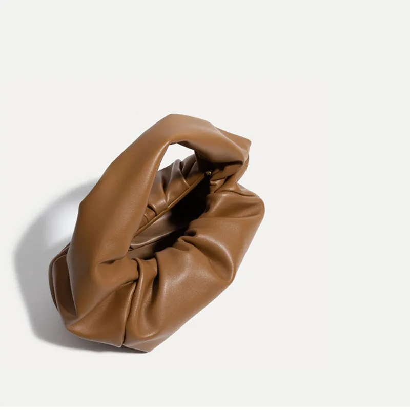 Vintage Leather Pleated Shoulder Underarm Bag