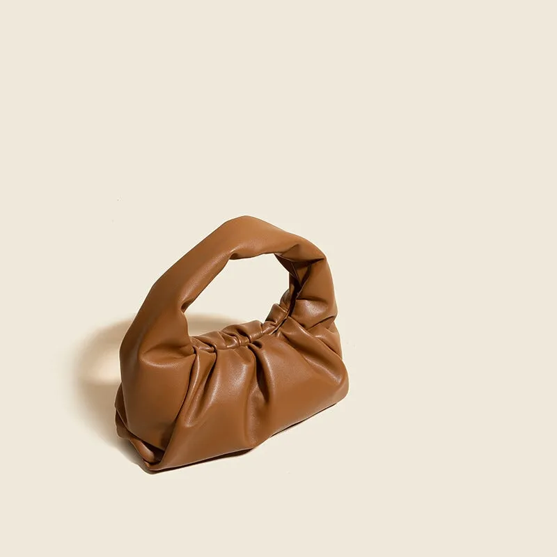 Vintage Leather Pleated Shoulder Underarm Bag