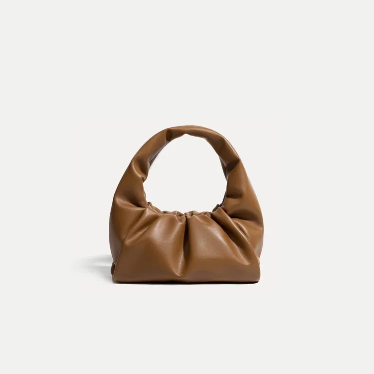 Vintage Leather Pleated Shoulder Underarm Bag