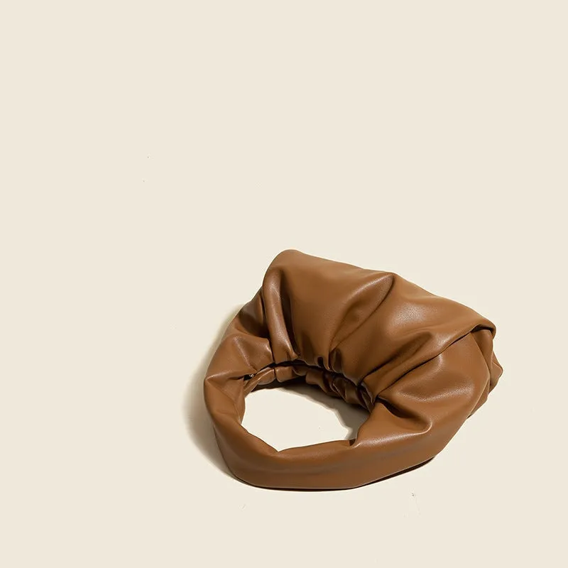 Vintage Leather Pleated Shoulder Underarm Bag