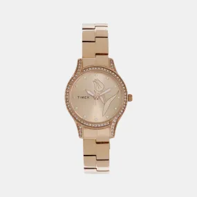 Women Rose Gold Analog Stainless Steel Watch TW0TL9503
