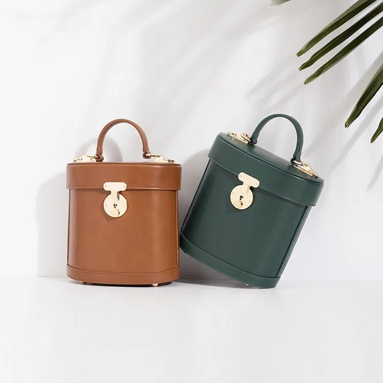 Womens Crossbody Bucket Bag Leather Handbags Purse for Women