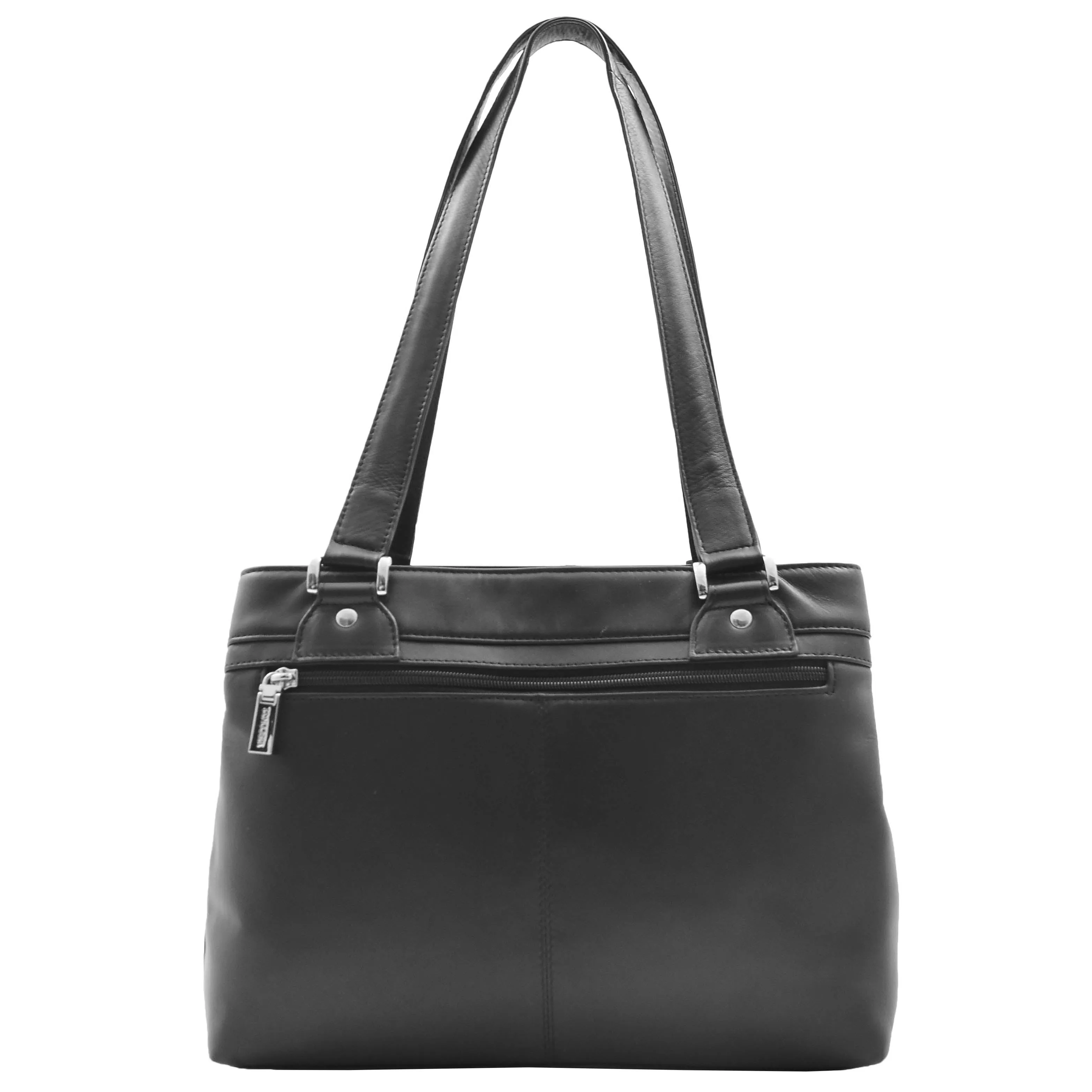 Womens Leather Mid Size Shopper Handbag Bellevue Black