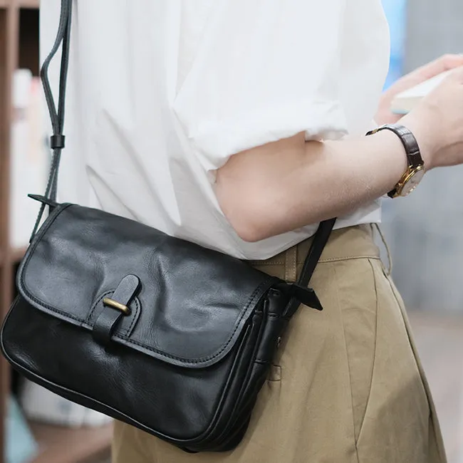 Womens Small Black Leather Crossbody Bag Ladies Shoulder Bags
