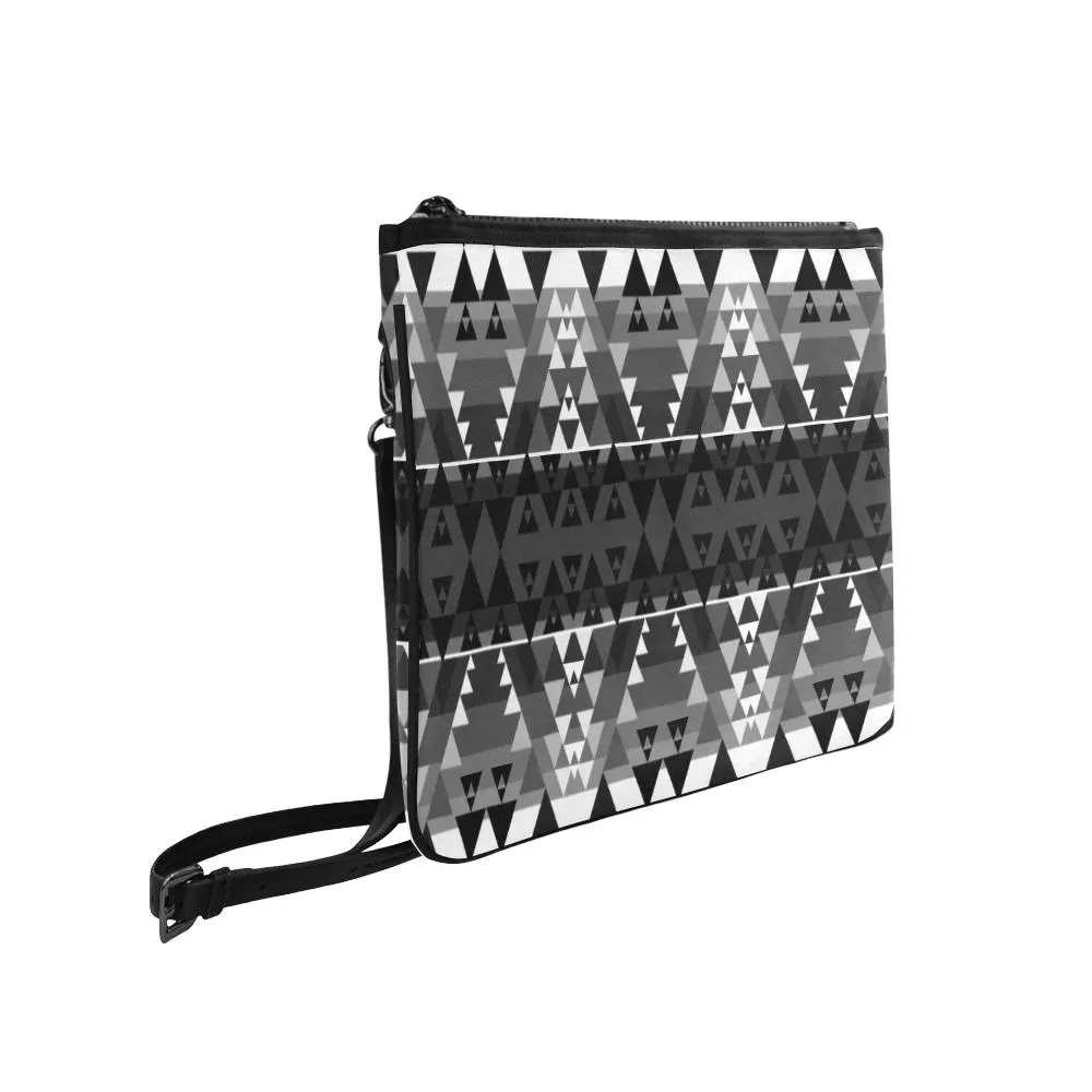 Writing on Stone Black and White Slim Clutch Bag