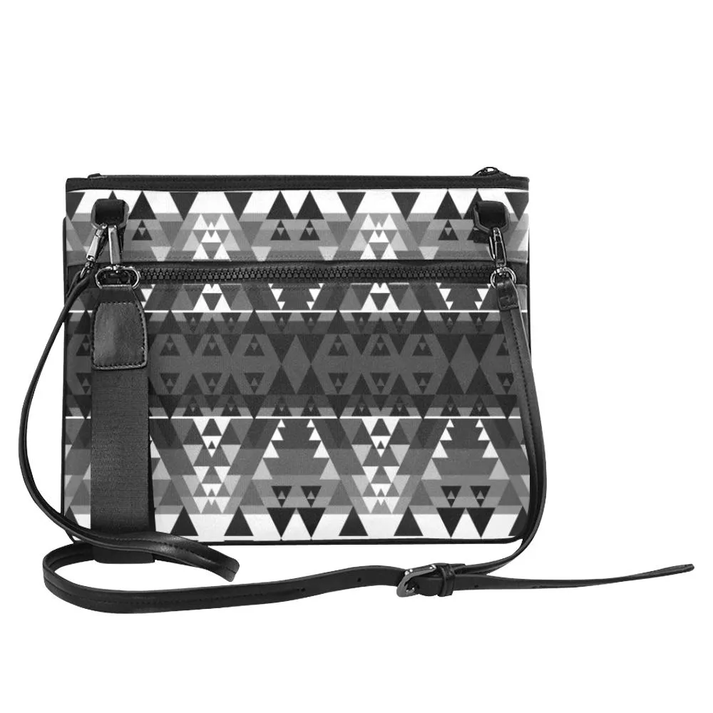 Writing on Stone Black and White Slim Clutch Bag